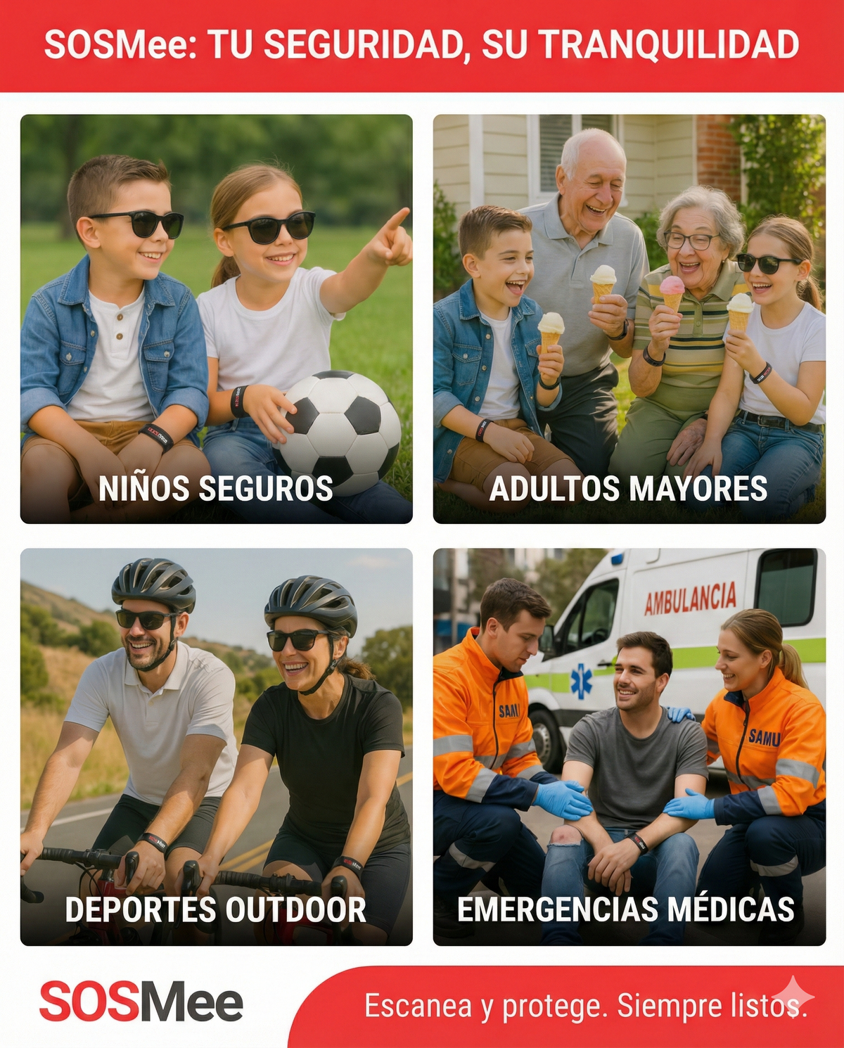 Cuidado De Emergencia Banda SOSMee 2.0